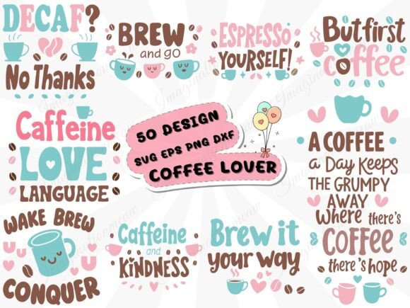 50 Coffee Lover Funny Caffeine SVG Review