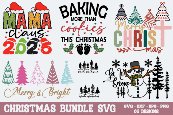 Christmas SVG Bundle, Winter Bundle PNG Graphics and T-Shirt Designs