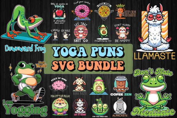 Cute Funny Yoga SVG Bundle Graphics and T-Shirt Designs
