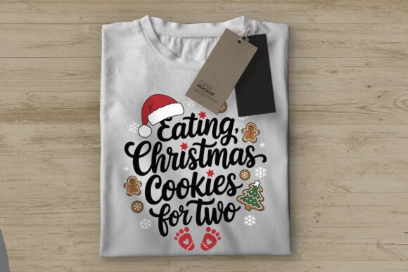 Eating Cookies for Two Funny Christmas Graphics and T-Shirt Designs