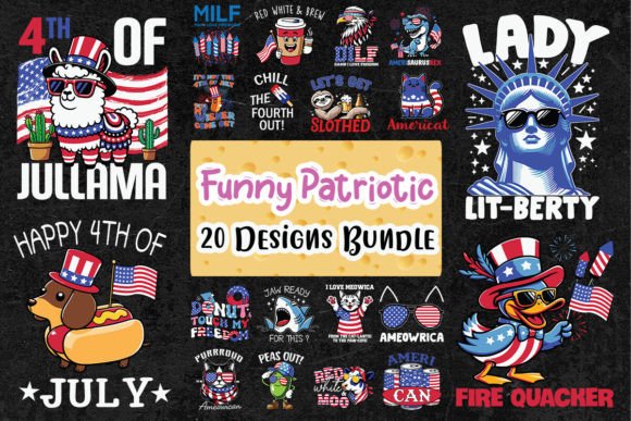 Funny Patriotic 4th of July SVG Bundle: Graphics and Illustrations for Sellers