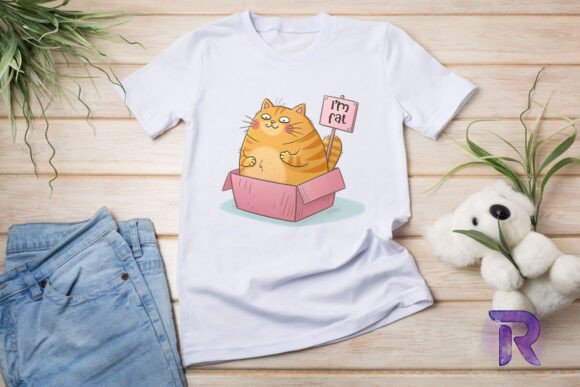 I m Fat Funny Cat Sublimation Puns PNG Graphics and T-Shirt Designs