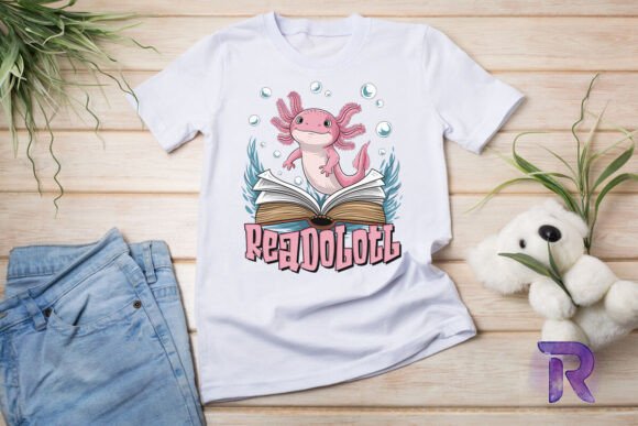 Readolotl Reading Axolotl Funny PNG Graphics and T-Shirt Designs